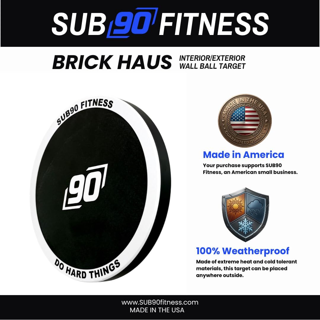 Wall Ball Target (Wall Mounted) for Hyrox or Hybrid Workout Training; Squat Medicine Ball Throws; for the Garage, Side of House or Commercial Gym (Single).