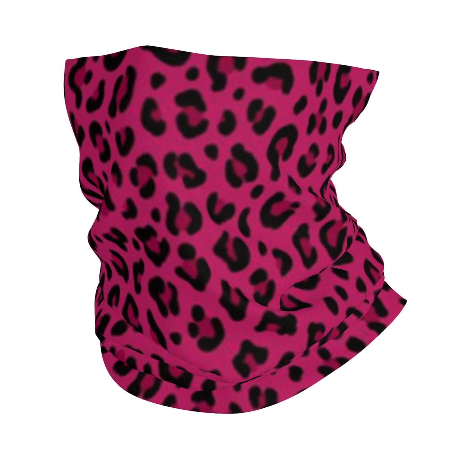 UV Neck Gaiter, Headband Neck Warmer Face Cover Tube Half Face Mask Scarf Balaclava,Love Leopard Leopard Print In Hot Pink