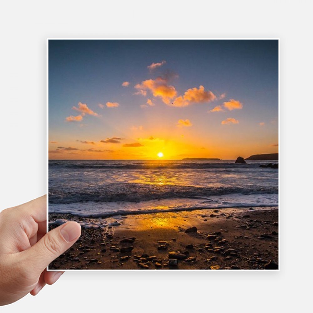 Sticker plage et eau de mer pour ordinateur et moto décor de voyage multicolore de 20cm