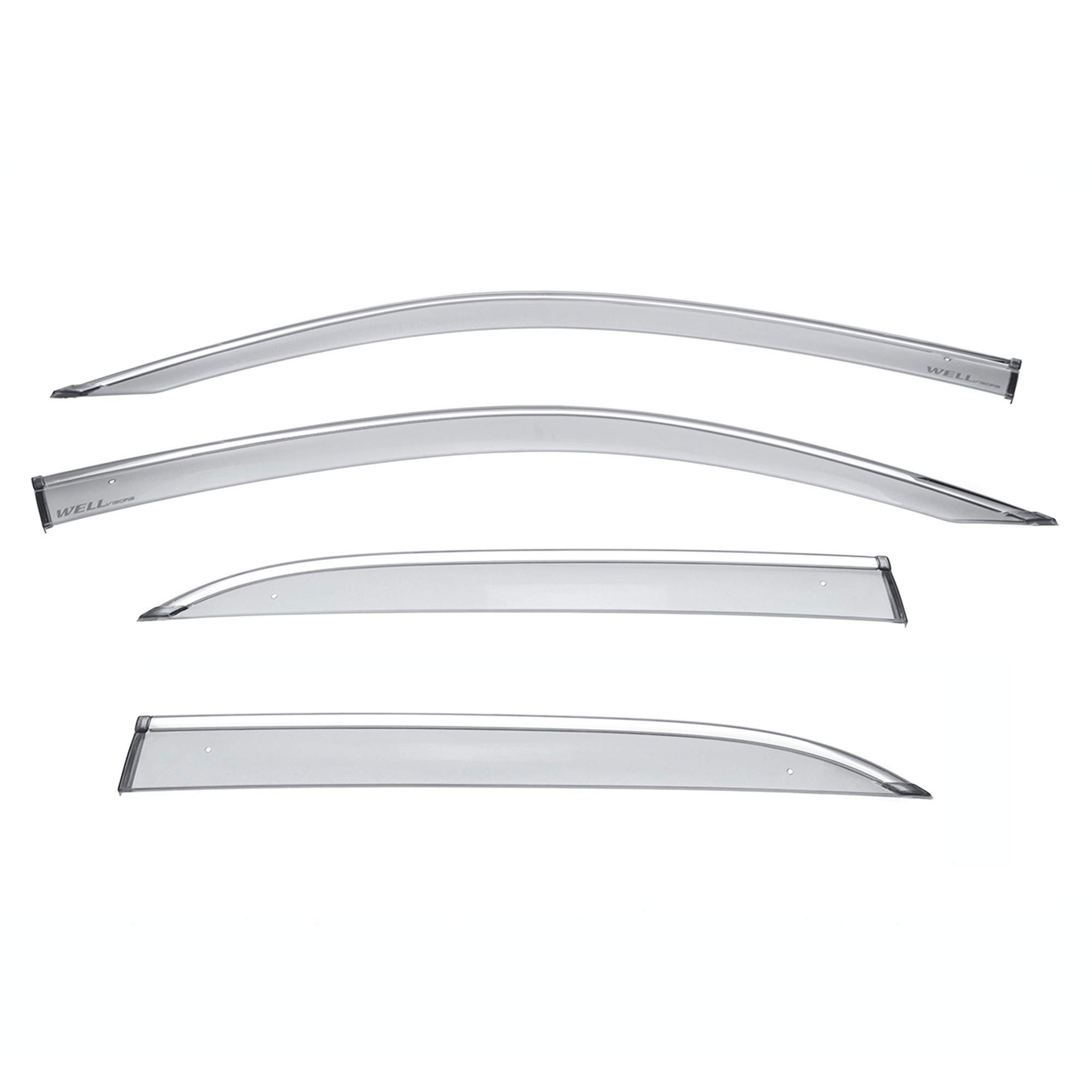 WellVisors Window Visors Wind Deflectors Compatible With Mercedes-Benz 2020-2022 GLE350 GLE450 V167 With Chrome Trim Rain Guards 3-847MB026