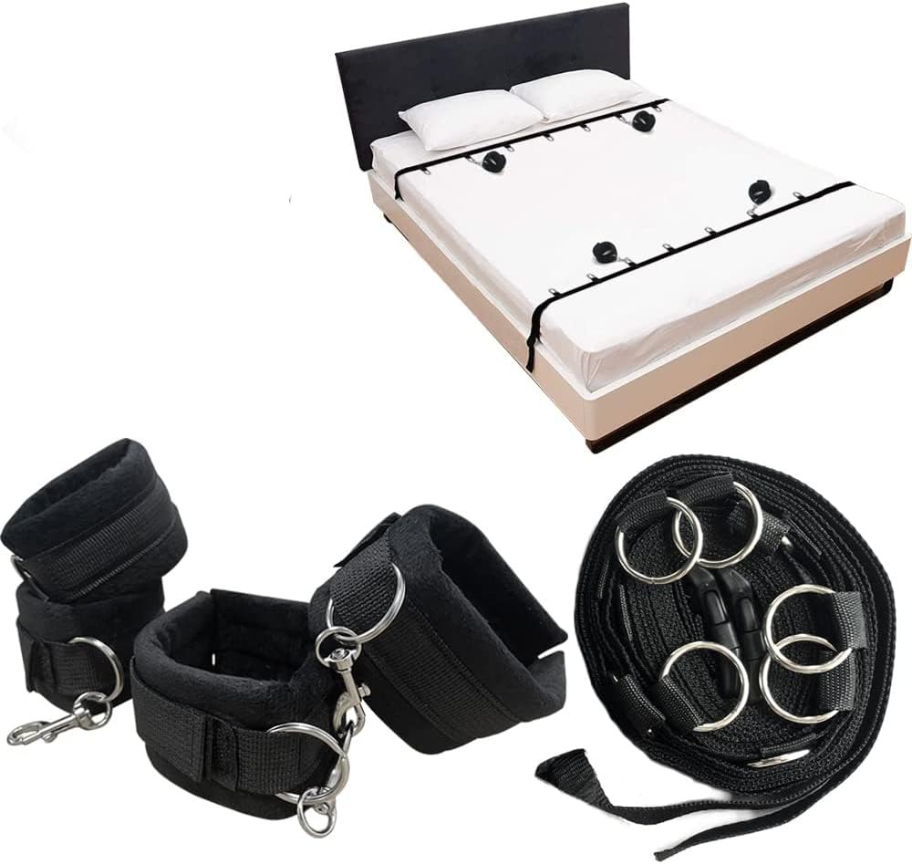 Cinghie regolabili in nylon per materassi da camera da letto, diverse opzioni di fibbie, colore nero, adatte per coppie