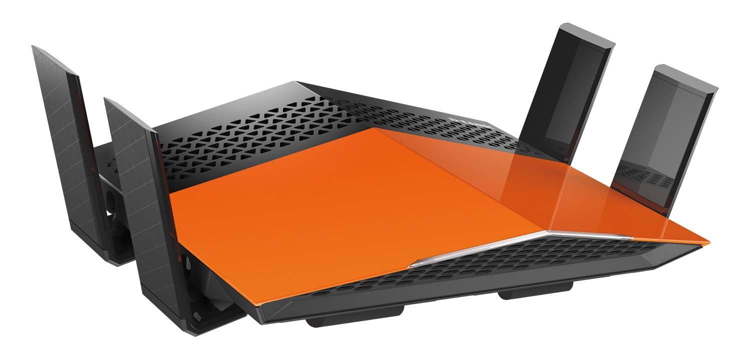D-​Link DIR-​879 Router Wireless AC1900, 4 Porte Gigabit 10/​100/​1000Mbps, Doppia Banda, Tecnologia AC SmartBeam, Nero/​Arancione