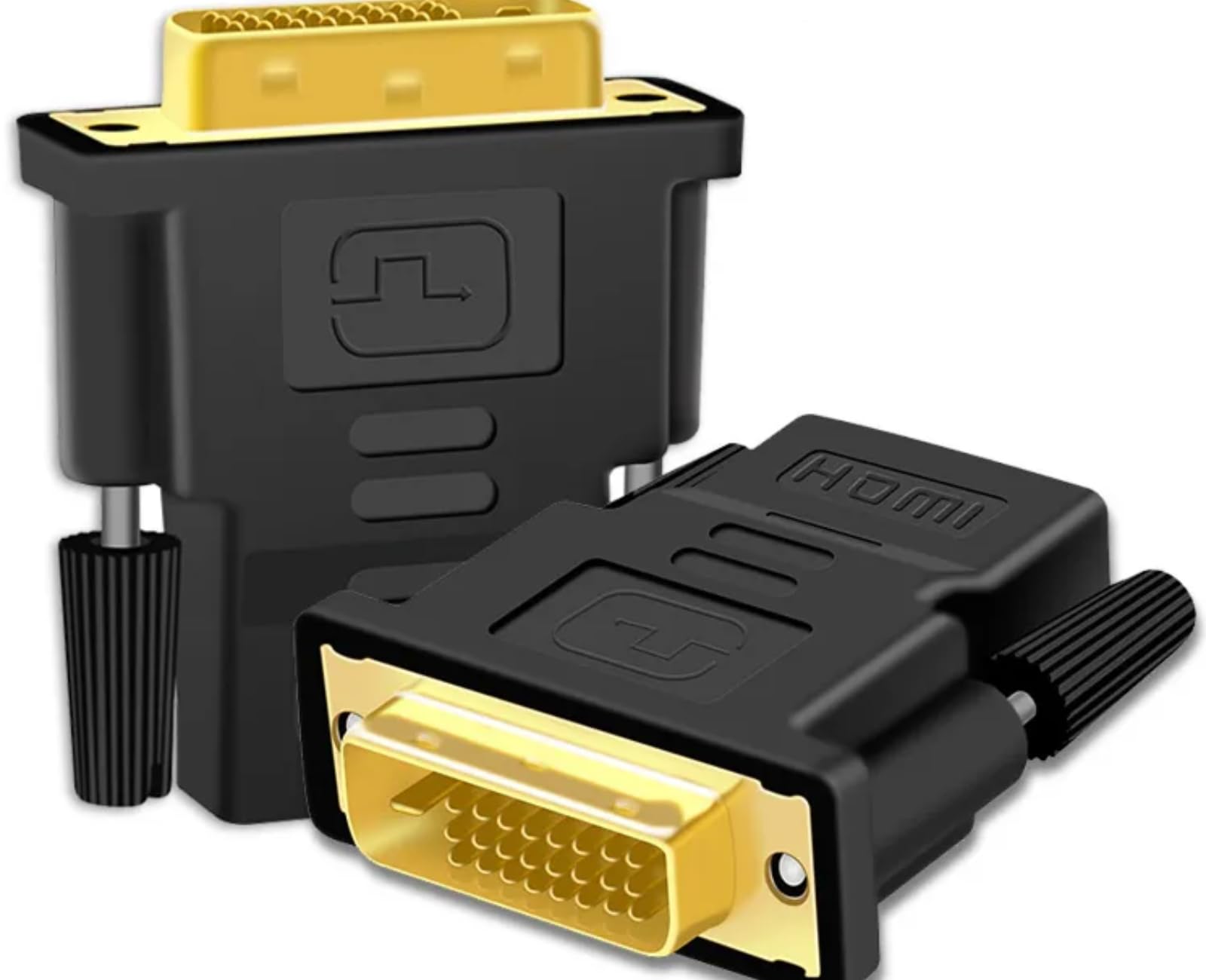 Herfair 2 Pack HDMI to DVI Adapter, Bidirectional HDMI to DVI-D Adapter with Gold-Plated Connectors, 1080P Full HD Video Converter for Monitor, Computer, Projector