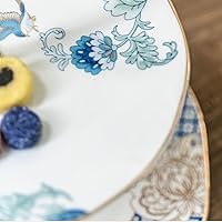 Vista 2 de ACMLIFE Soporte para tartas de porcelana de cerámica con 3 niveles, soporte para pasteles de boda, juego de mesa de postre, soporte de torre