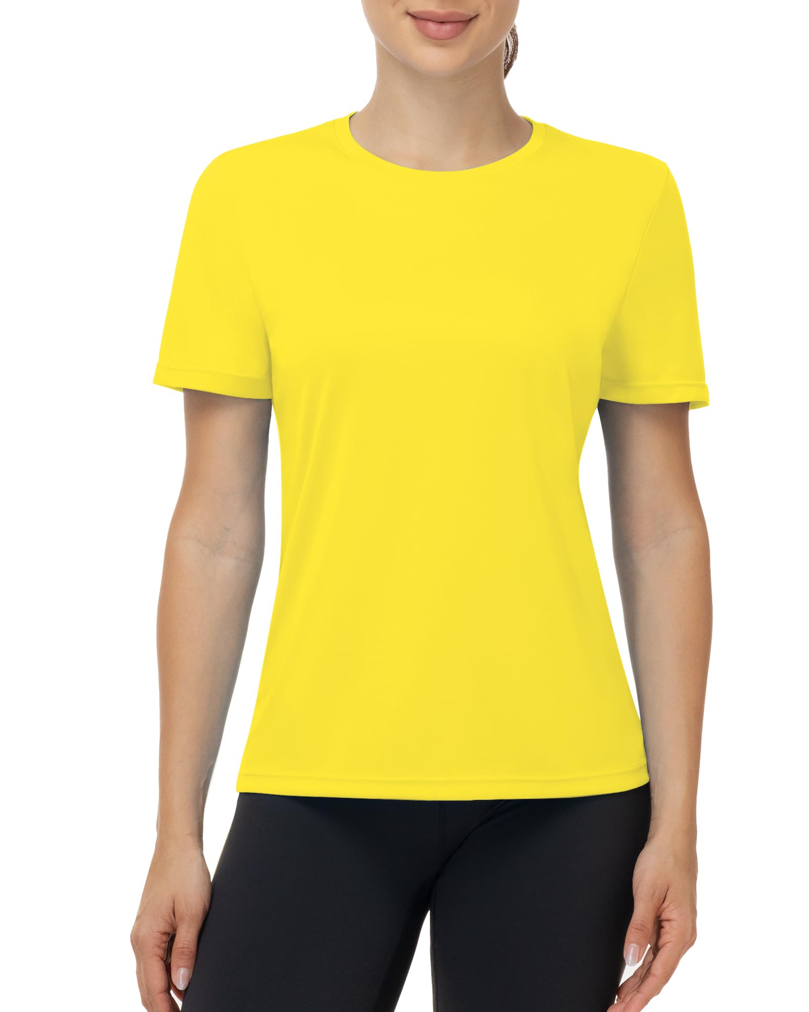 ELIRAVO UV Shirt Damen Kurzarm, UPF 50+ Sonnenschutz Funktionsshirt Atmungsaktiv Schnelltrocknend Schwimmshirt Sportshirt Leicht Weich Rashguard für Gym Fitness Yoga Laufen Outdoor