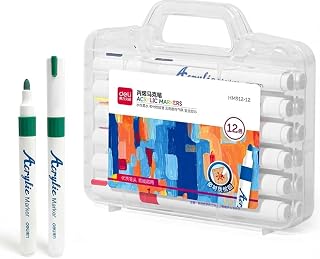 ديلي Deli Paint Markers Quick Drying Acrylic Marker Pens For Kids Paint Pens For Wood Rock