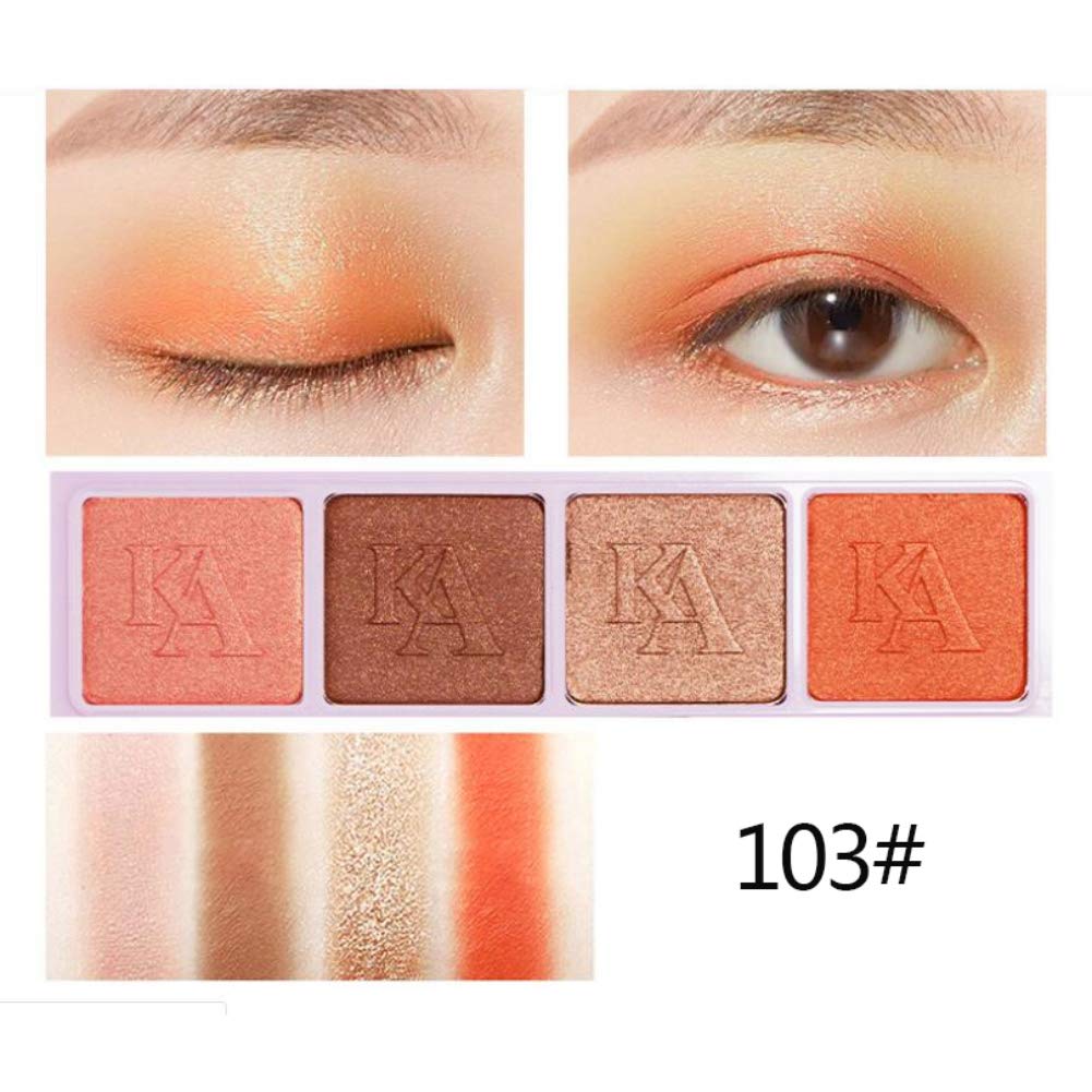 Paleta de sombras de ojos de 4 colores resistente al agua, larga duración, brillante, mate, sombra de ojos ahumados, maquillaje fácil de colorear