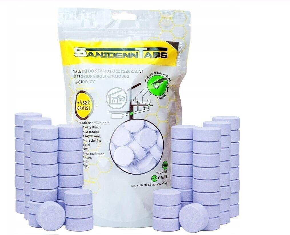 Tratamiento Bacteriano para Fosas Sépticas - Seguro y Natural Bacterias para Tanque Séptico 52 comprimidos - Reduce los Olores y el Mantenimiento – Fácil Tratamiento (12 Meses)