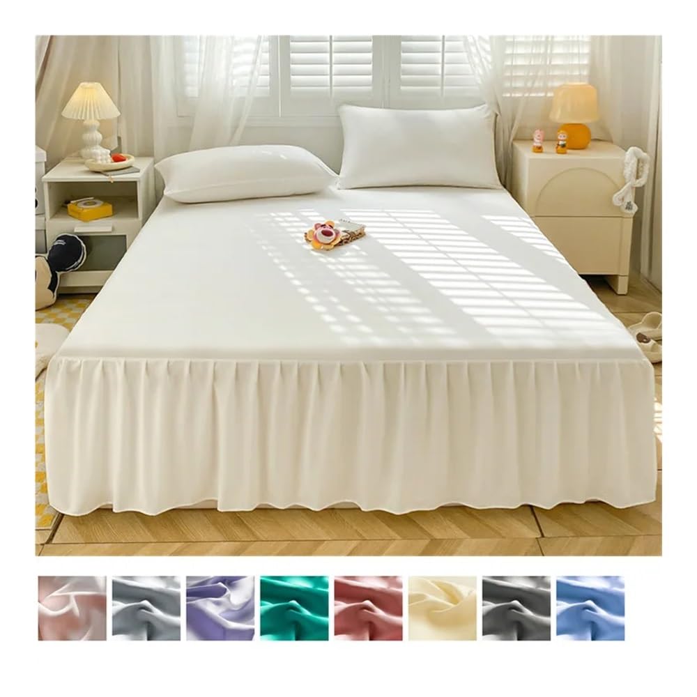 Mantovana giroletto in tinta unita spazzolata per letto singolo, morbido, per la casa, in stile gonna (senza federa) (Budinglan, Sking, 200 x 220 cm, 1 pezzo)