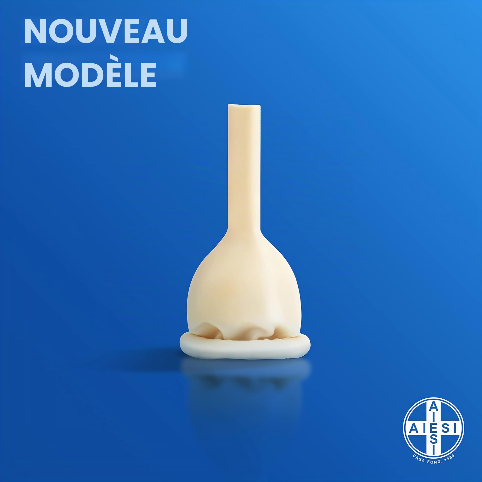 AIESI® Cathéter externe en latex pour homme avec bande adhésive diamètre 25 mm emballé individuellement HOSPISAFE (Paquet de 50 pièces)