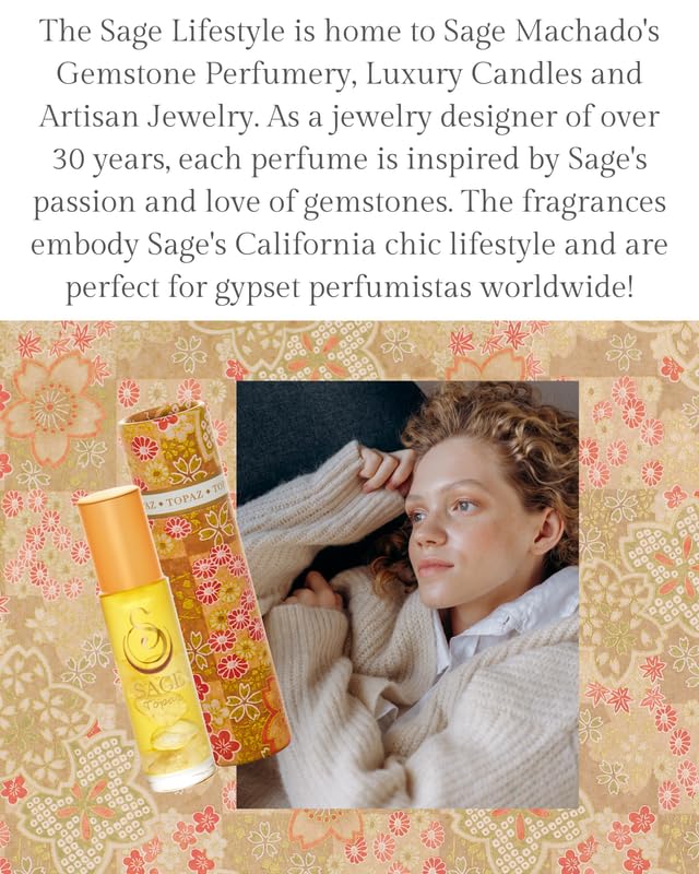 The Sage Lifestyle Topaz Roll On, Oil, Vanilla Perfume, Sandalwood, Rosewood, Mango, Vanilla Musk, Perfume for Women, Long Lasting, Warm & Cozy Fragrance, Gourmand, Artisan, 1/8 oz, Travel Size Parfum - Image 6