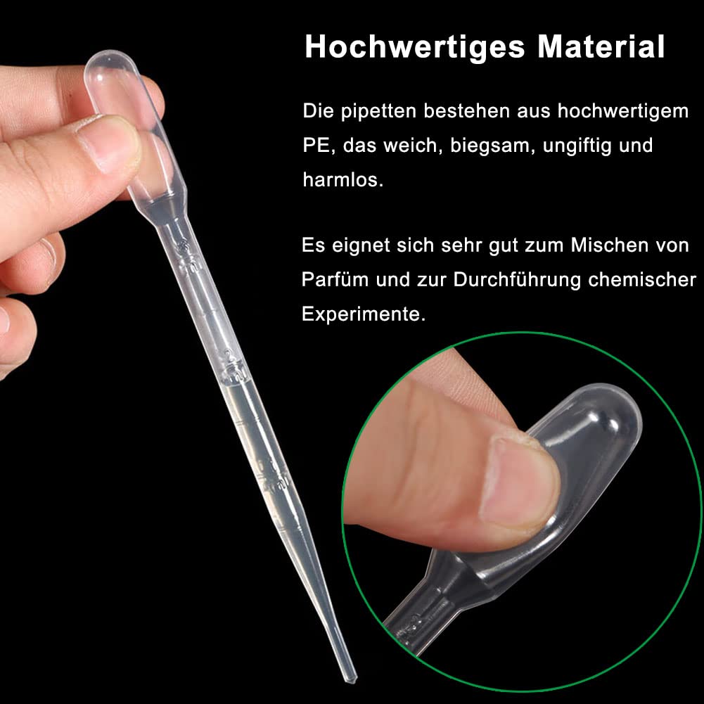 60 Stück 3ml/10ml Transferpipetten, Messpipette Wiederverwendbar Pipetten Einwegpipetten Durchscheinende Pipetten Dropper Kunststoff für Ätherische Öle, Wissenschaftliche Labors Acrylfarben.