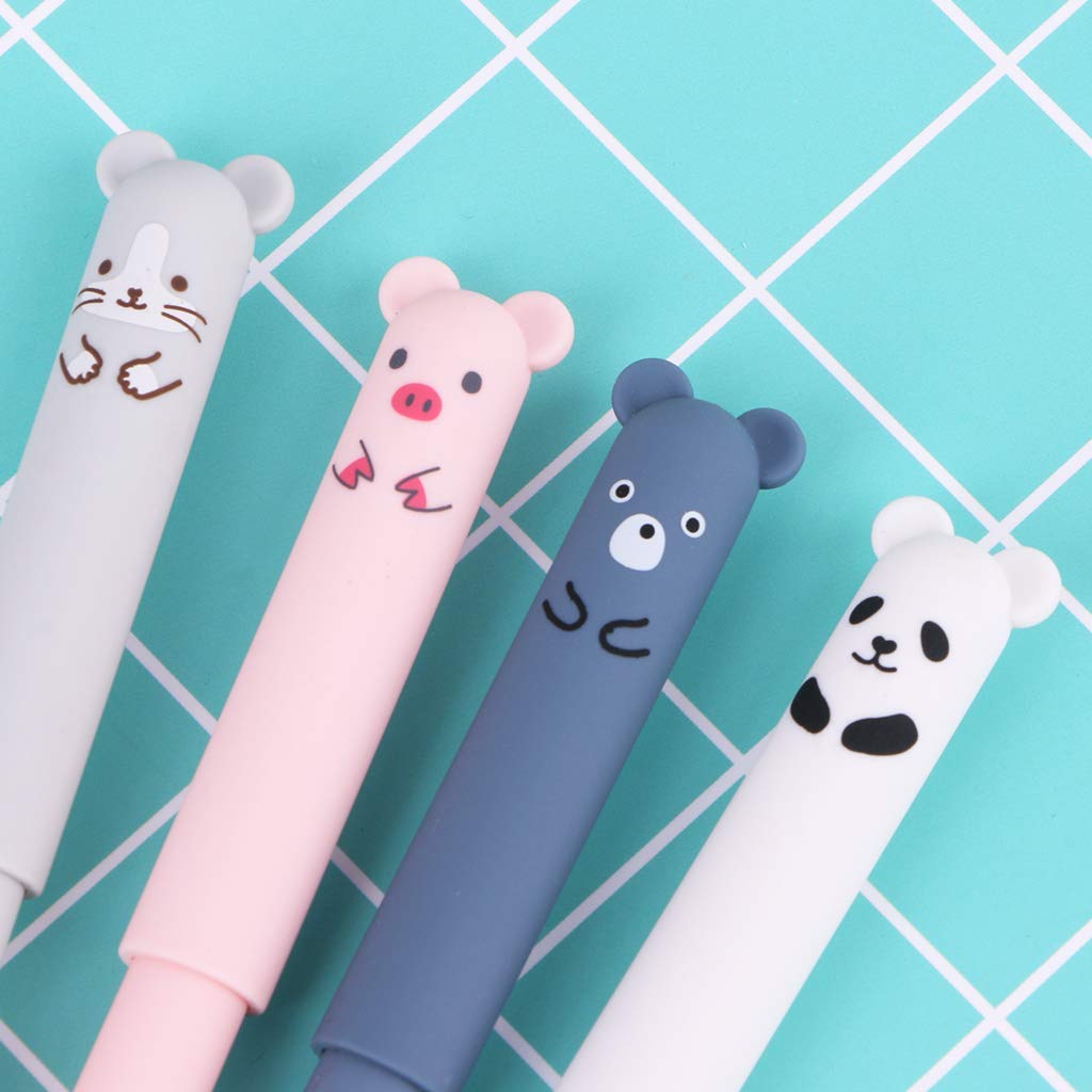Lot De 10 Stylos Gel Effaçables Avec Motifs Animaux - Encre Lisse, Idéal Pour école, Dessin, Bureau
