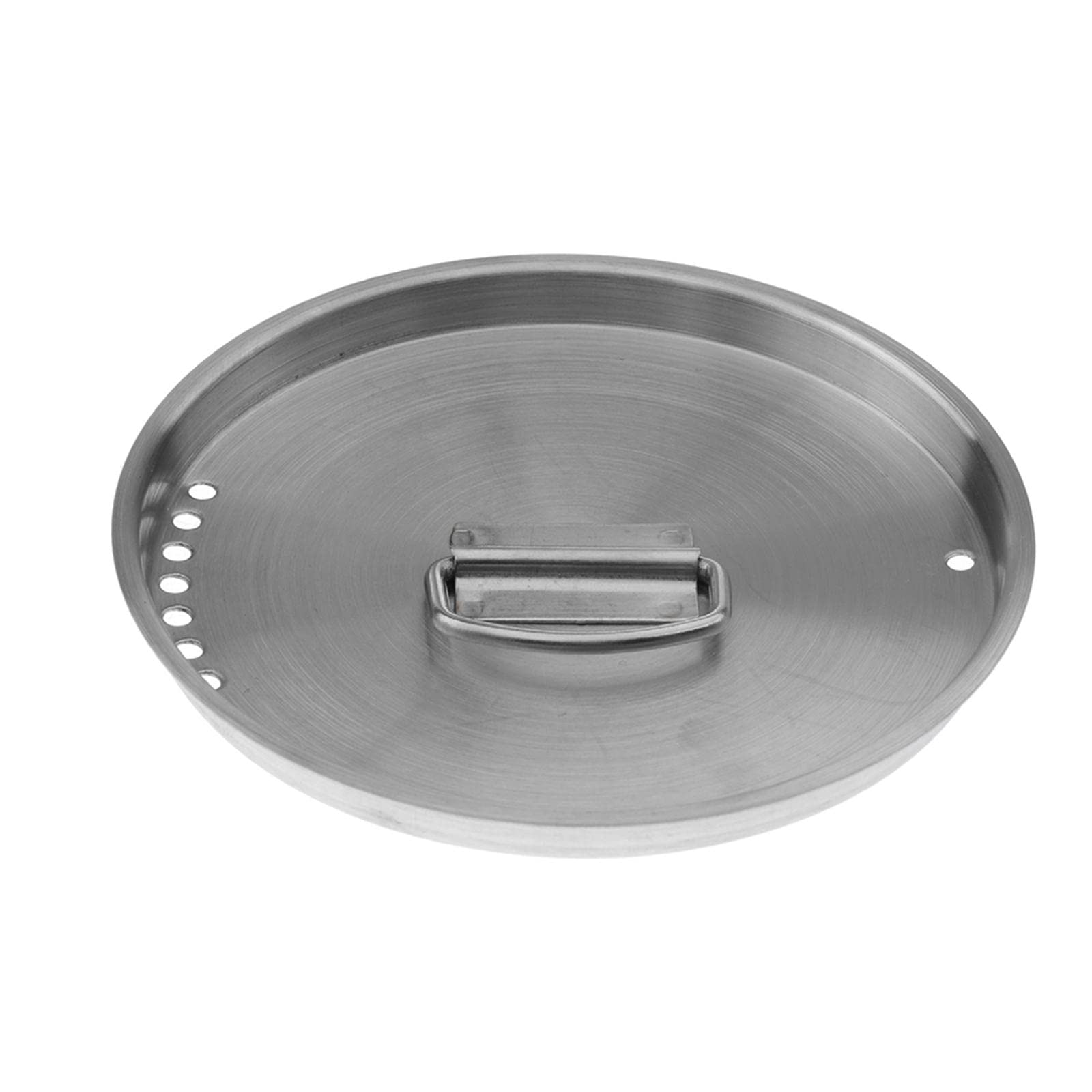 Gobelet de Camping Acier Inoxydable Robuste avec Anse Pliable et Couvercle Perforé Échelle Intérieure Visible Adapté au Camping à la Randonnée au