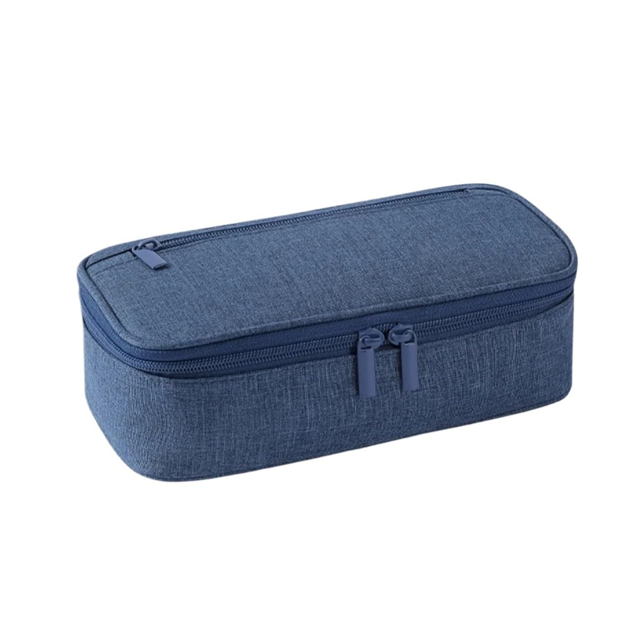 Estuche for lápices de Gran Capacidad, 2 uds., Estuches Escolares, Estuche for lápices, papelería, Pantalones de Color sólido, Material Escolar, Estuche for lápices para Estudiantes(Blue)