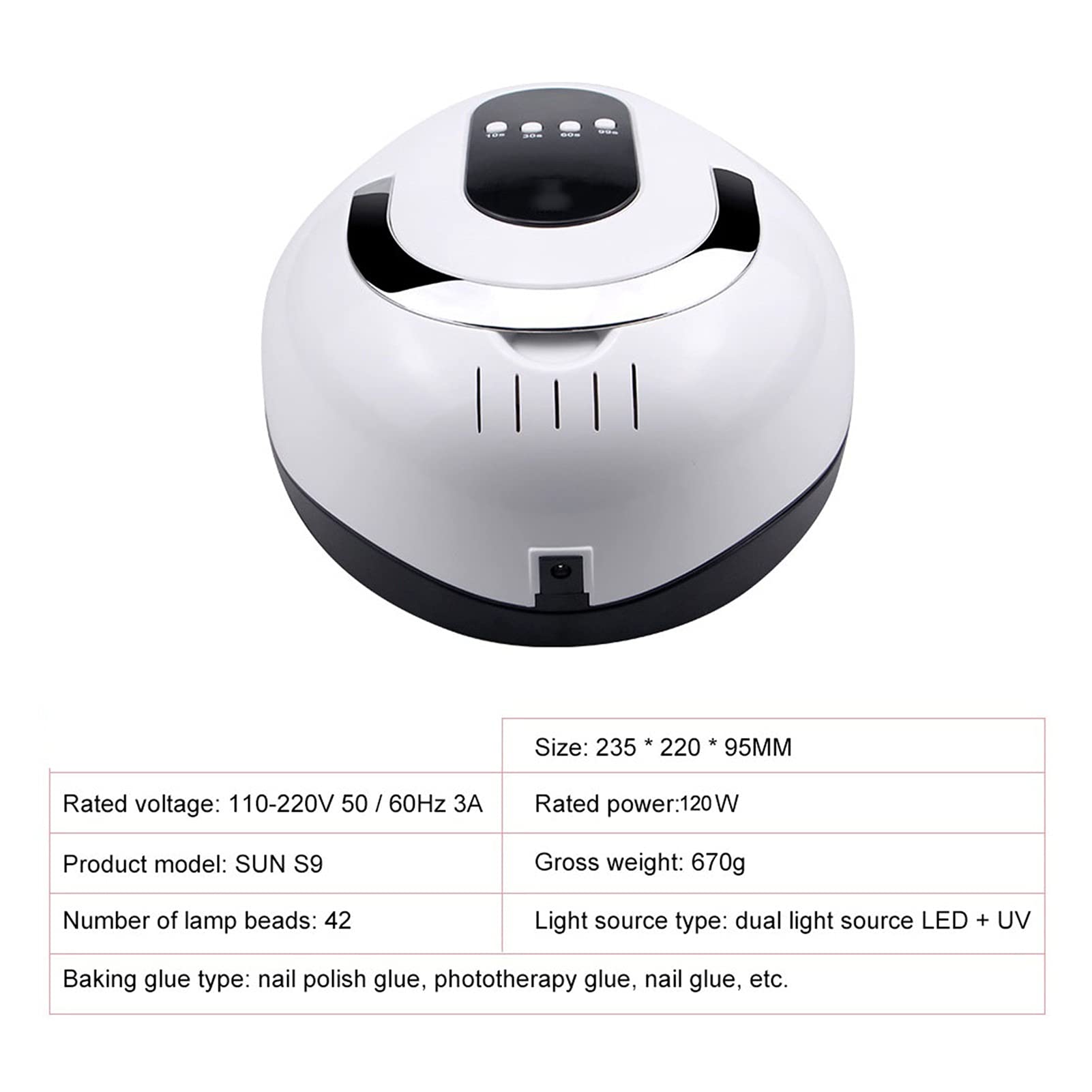 Lampa do paznokci 84W Lampa UV Lampa LED do suszarek do paznokci Suszarka do paznokci Timer światła słonecznego 10/30/60s do żelowej lampy do paznokci Suszenie Lampa do paznokci Narzędzia artystyczne