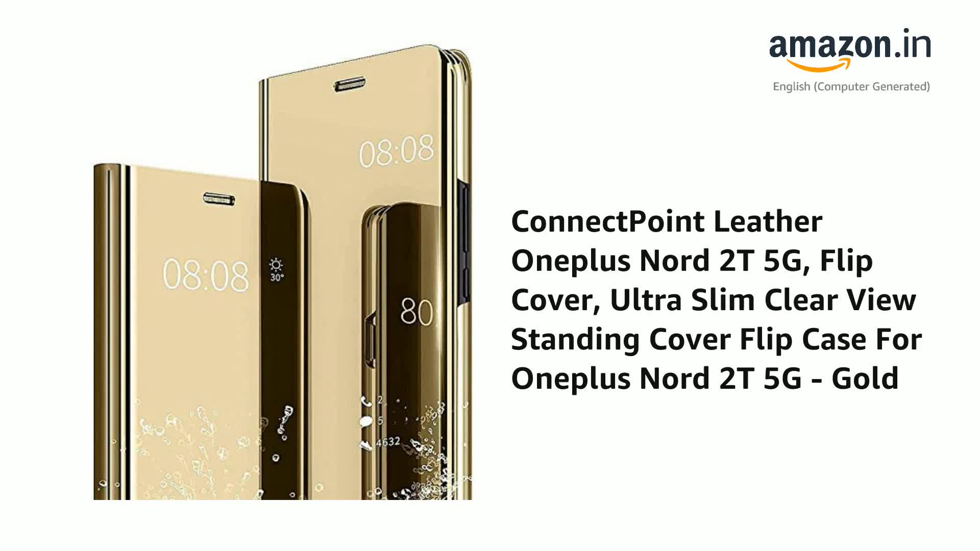 SEAHAI Coque pour OnePlus Nord 2T 5G, Élégant Mirror Smart View