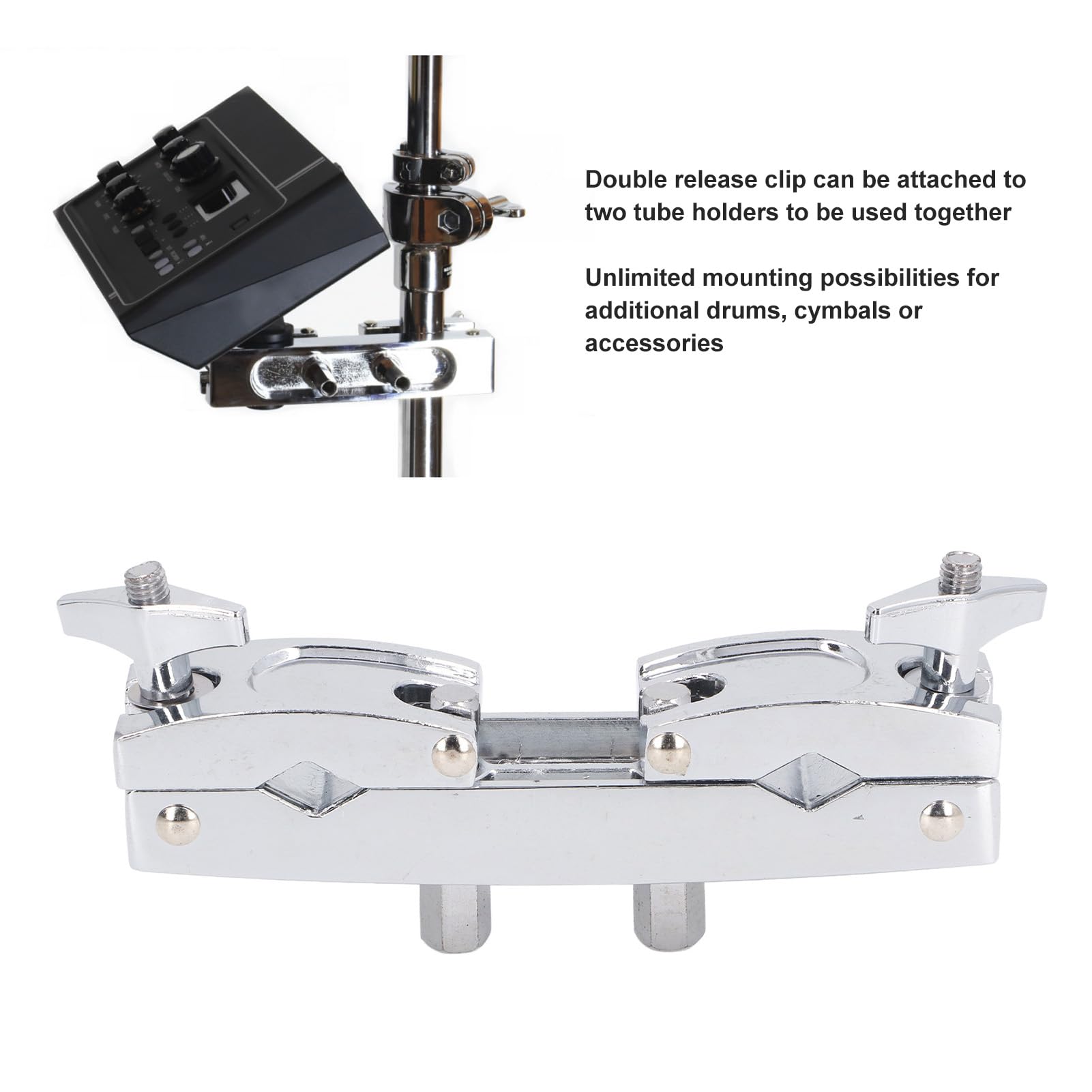 Support de cymbale multi-pinces pour tambour - Montage de tambour multi-pinces - Accessoires de percussion réglables - Support à dégagement rapide - Accessoires de percussion