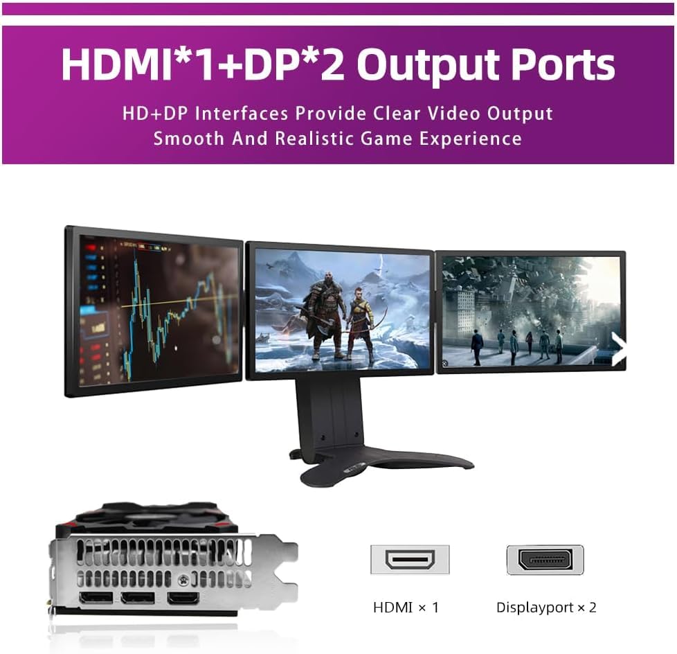 Image of Kelinx RX 590 8GB Graphics Card, 2048SP GDDR5 256Bit Gaming GPU, 8GB Video Card with Dual Fans, 4K HD Ready, HDMI /DP Output, PCIe 3.0 for PC Desktop Gaming Rig