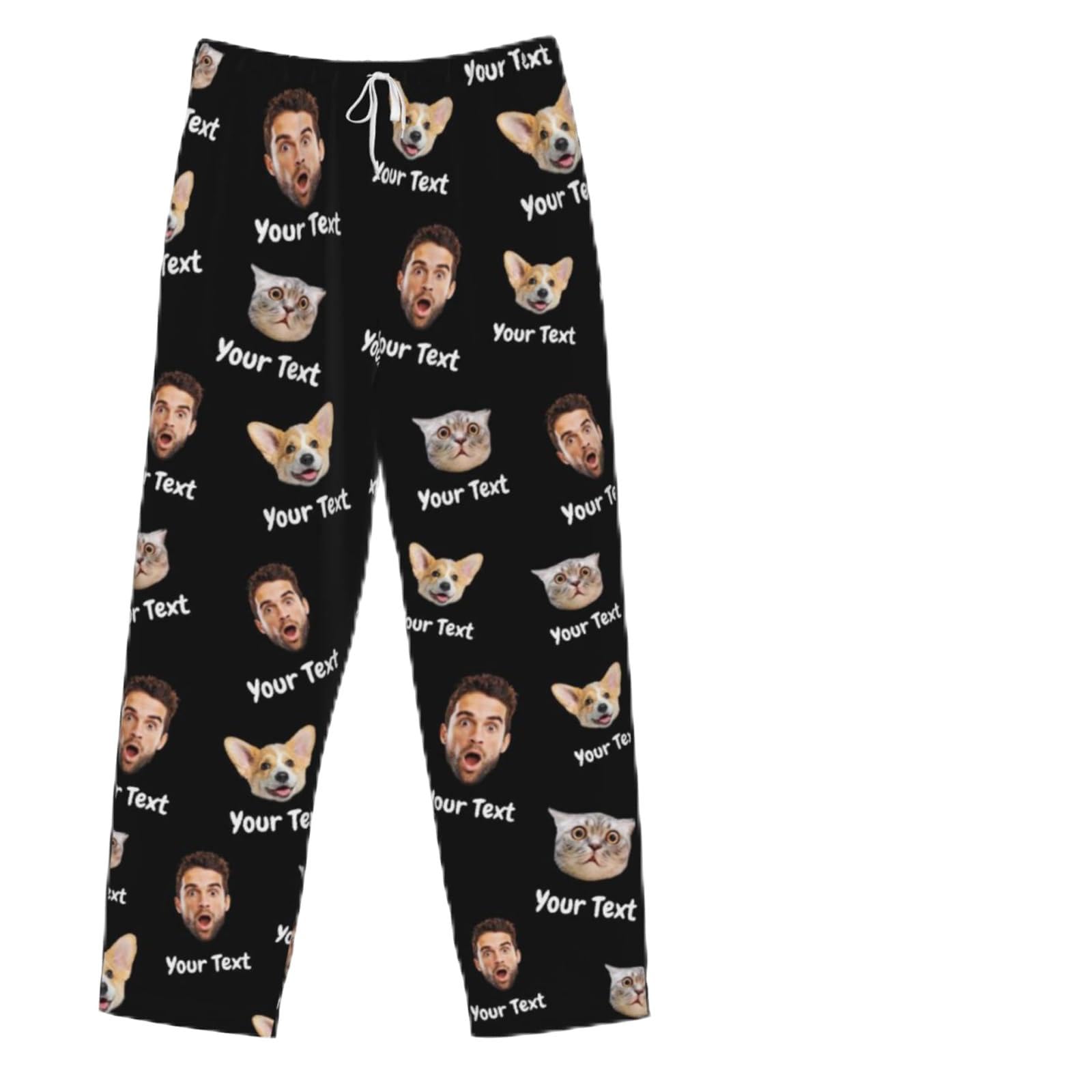 Custom Pajamas Pants Plaid Personalized Funny PJ Pant Design with Face Pajama for Men Women Dog Pet
