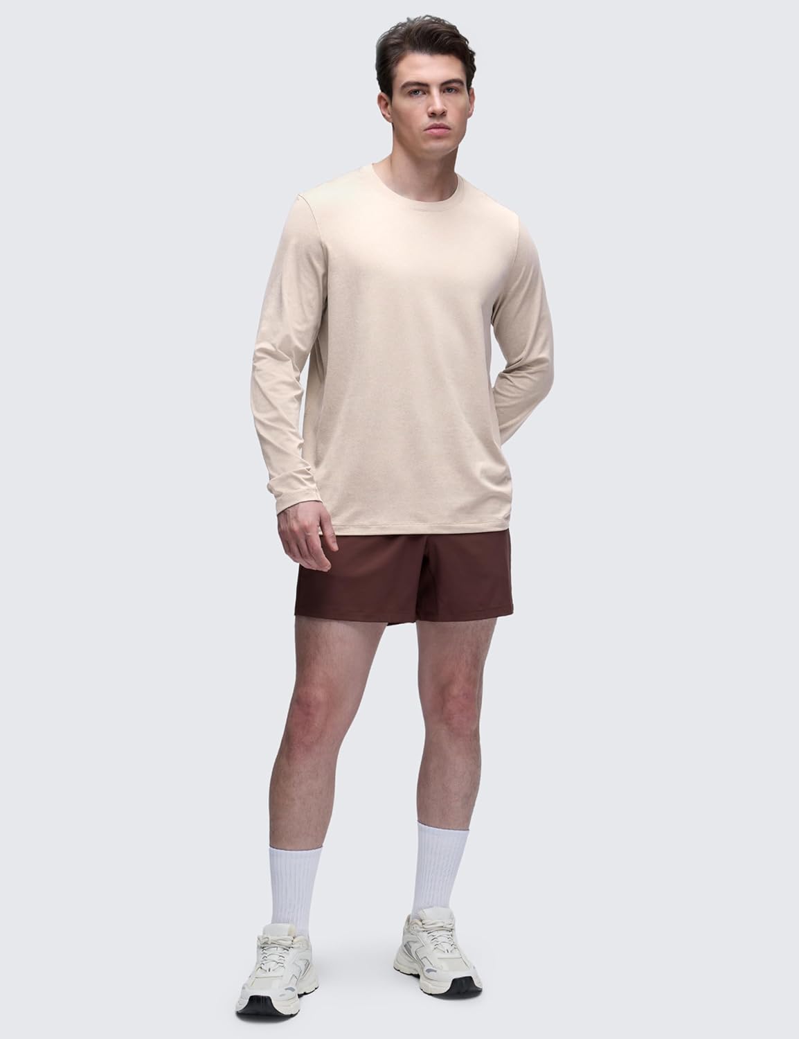 CRZ YOGA Cloud Jersey Long Sleeve Shirts for Men - Crewneck Breathable Casual Workout T-Shirts Soft Basic Tops - Image 3
