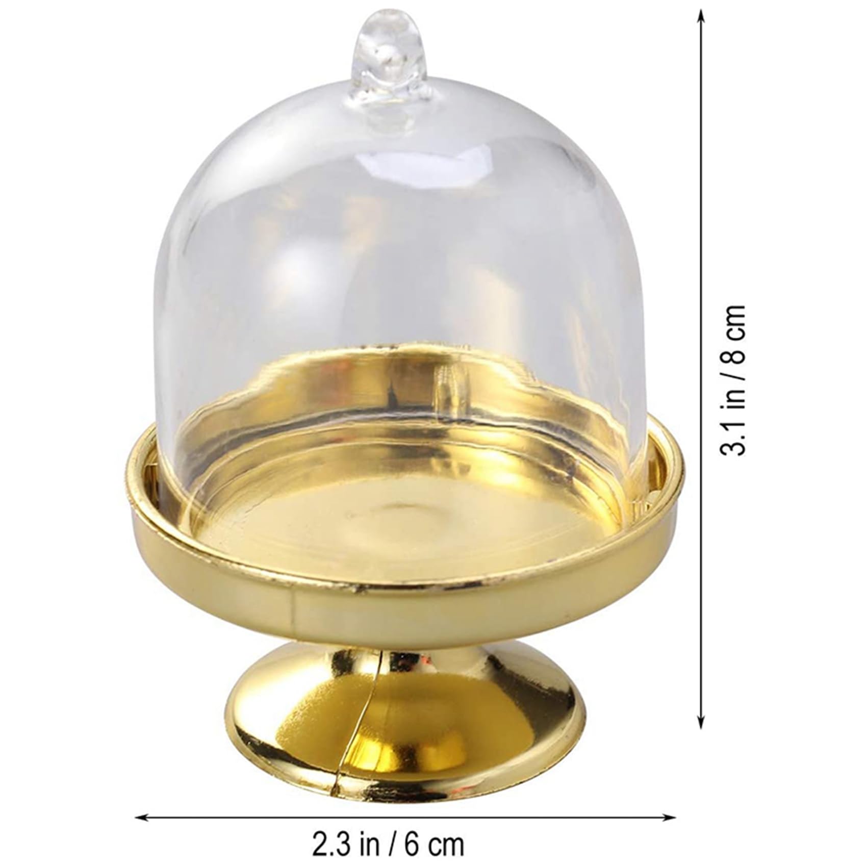 Goldener Mini Kuchen Ständer - Mini Kuchen Form mit Ständer und Kuppel Abdeckung, 96 Einzel Becher Kuchen Ständer Mini Dessert Pfanne