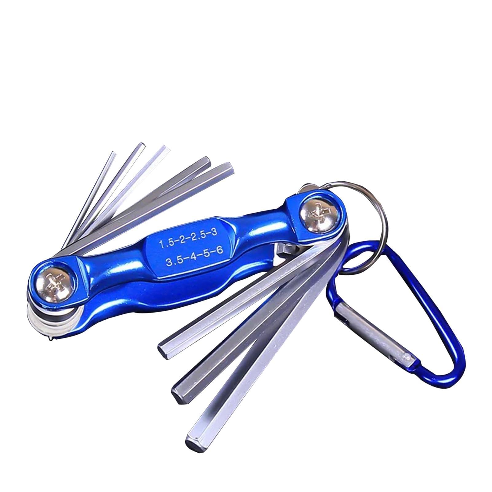 Zenfony Folding Allen Key Set (1.5–6.0mm, 8 Sizes) - Compact Hex Wrench Tool, Adjustable Portable Hex Wrench Tool for Bike & DIY, 7.8 × 3.2 cm Fold-Out Pocket Design