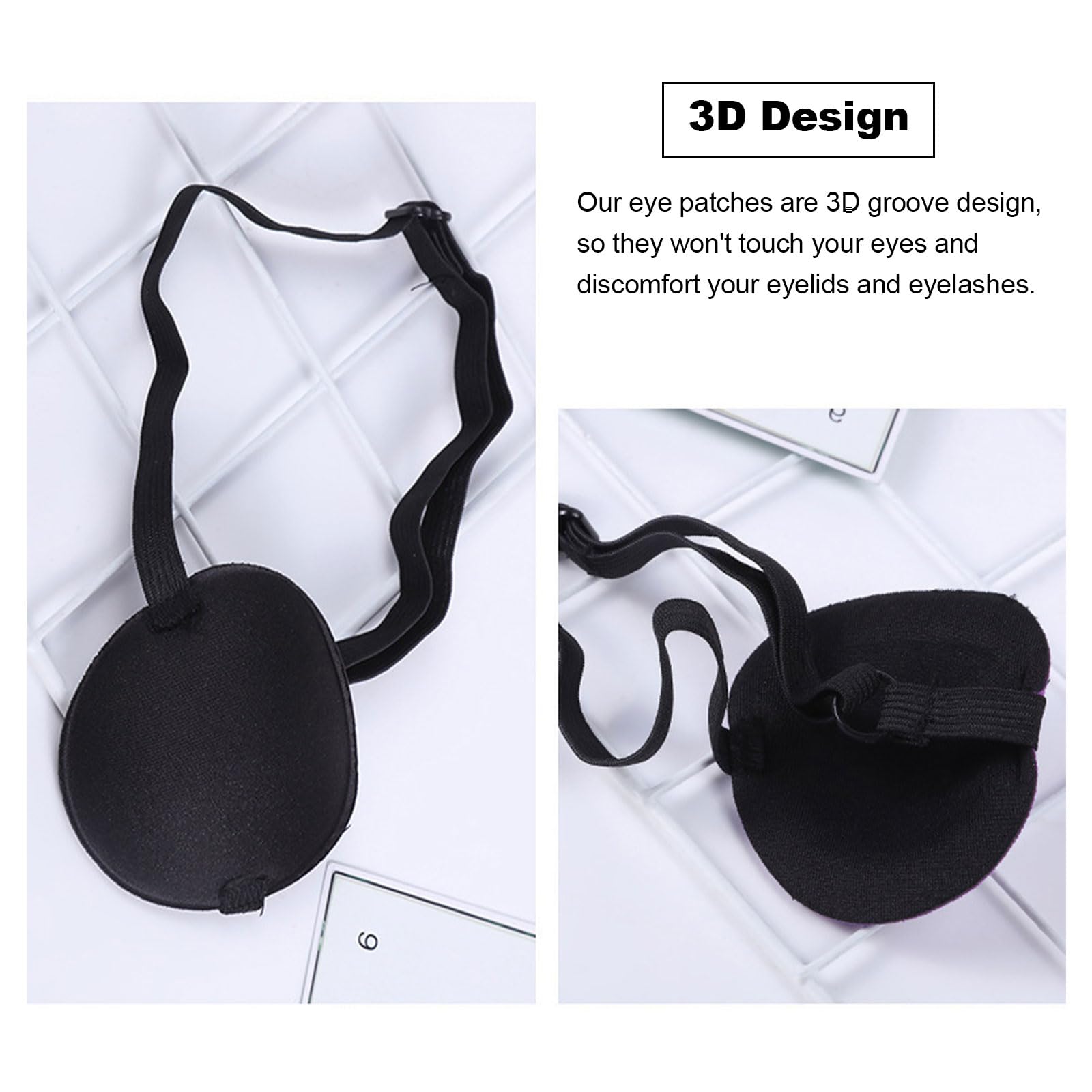 2 Pezzi Maschera per Occhio Singolo, Bende Regolabili per Occhio, Maschera per Occhio da Pirata, Adulti Benda per gli Occhi a Occhio Singolo Regolabile, Benda Occhio per Bambini, Per Ambliopia