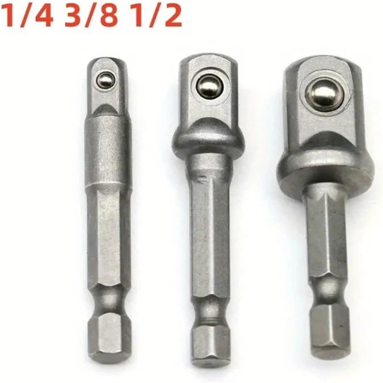 ドリルソケットアダプター インパクトエクステンションビットバー 1/4 3/8 1/2サイズ 六角シャンク スクエアヘッドビット 3