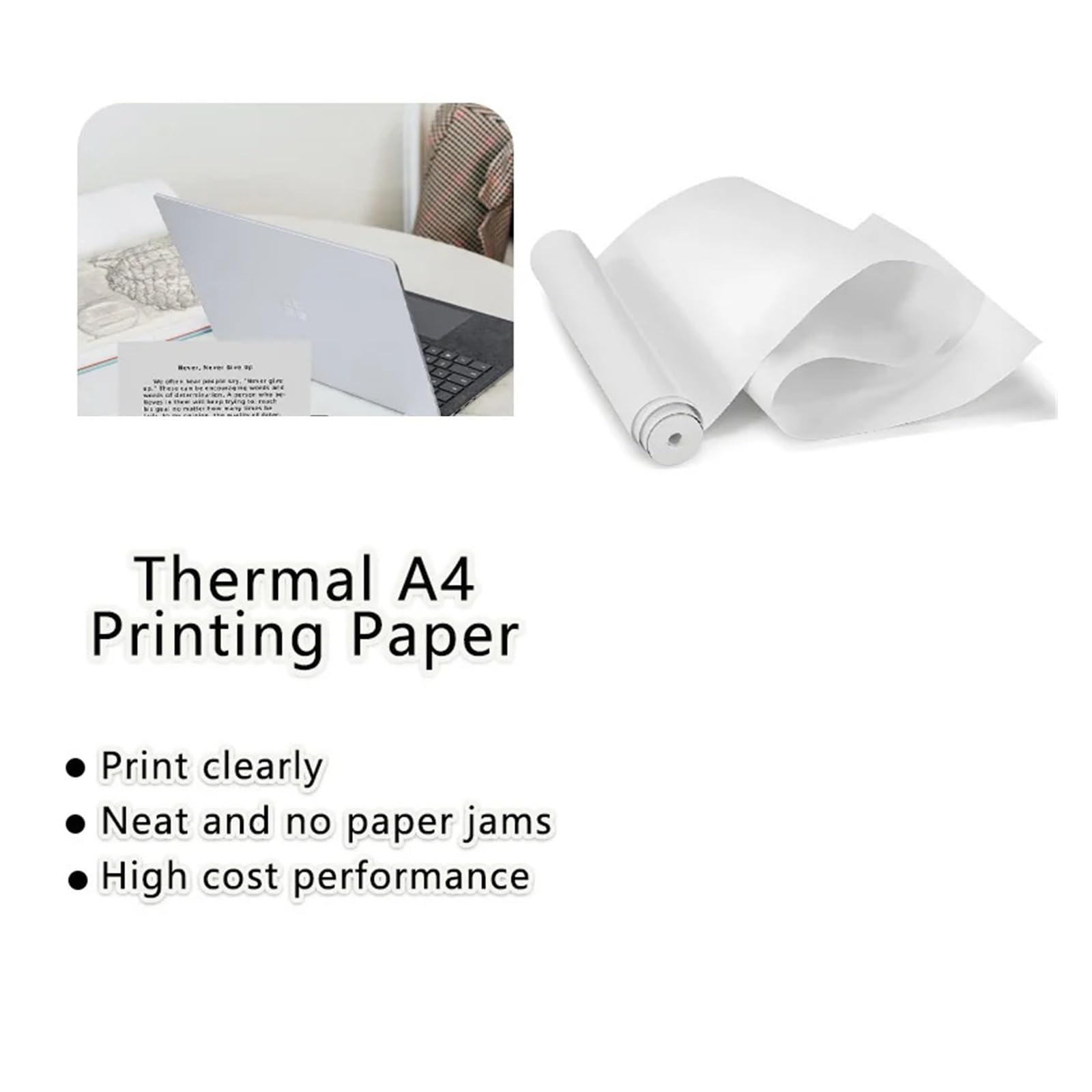Thermopapierrolle 210 * 30mm M832 M833 M834 M835 | M836, weisses Thermopapier, wischfest, fur tragbares Drucken ohne Papierstau(10 Rolls)