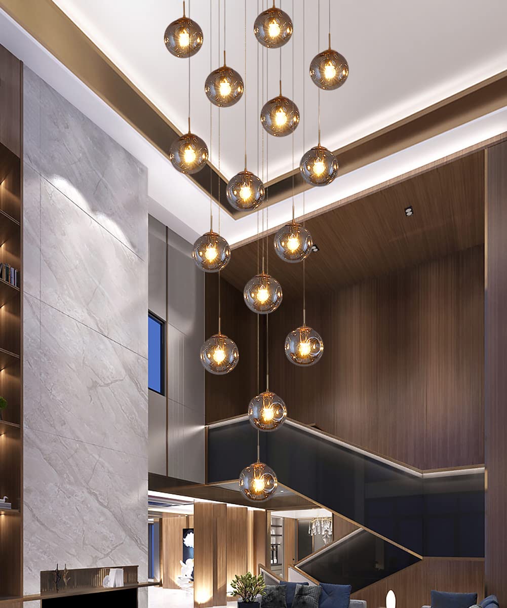 HYJAUSXB Minimalist Staircase Chandelier with 10 Lights for Home and Hotel Decoration