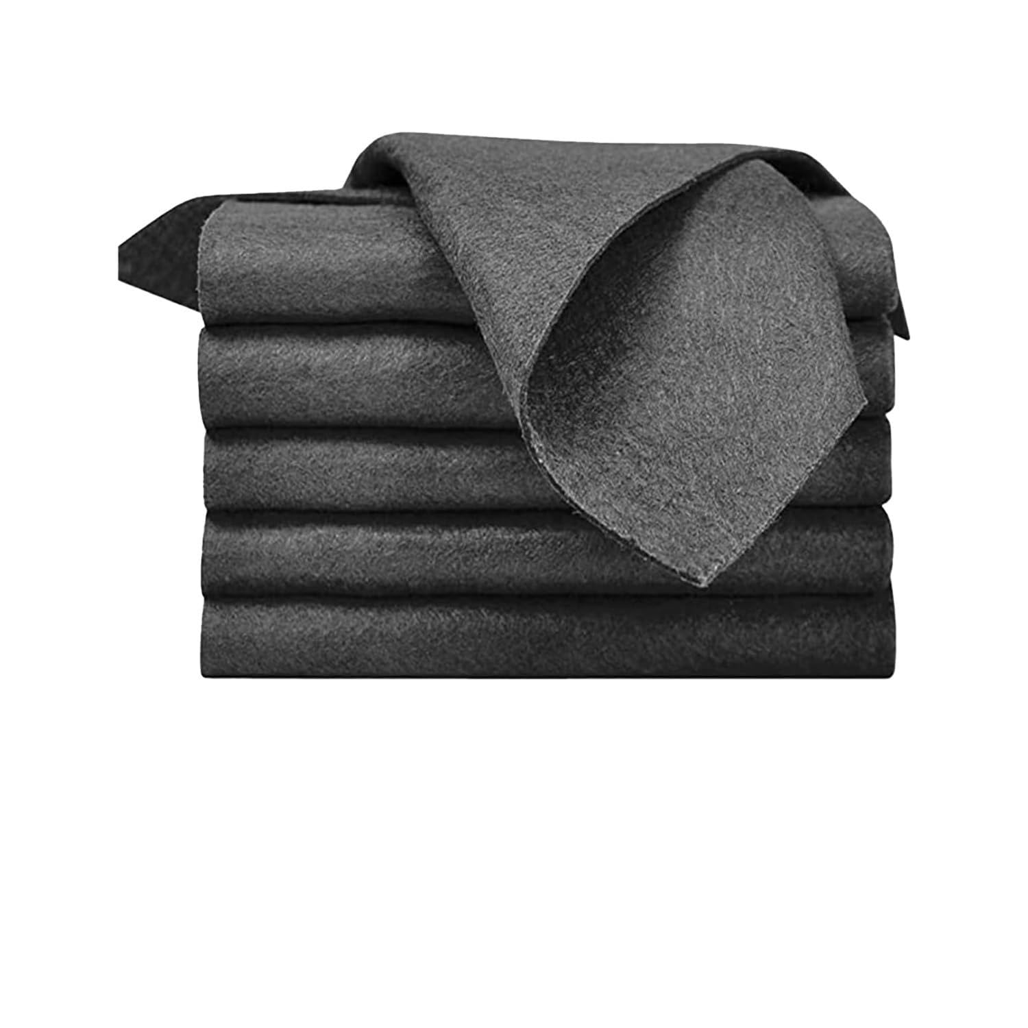 Smilacteon Grey Cleaning Cloths, 5Pcs Reusable Super Soft Premium Microfibre Cloths For Glass, Windows, Kitchen, Cars & Bathroom – Streak Free, Washable, Drying & Wipe Rags For Dust & Dish Cleaning