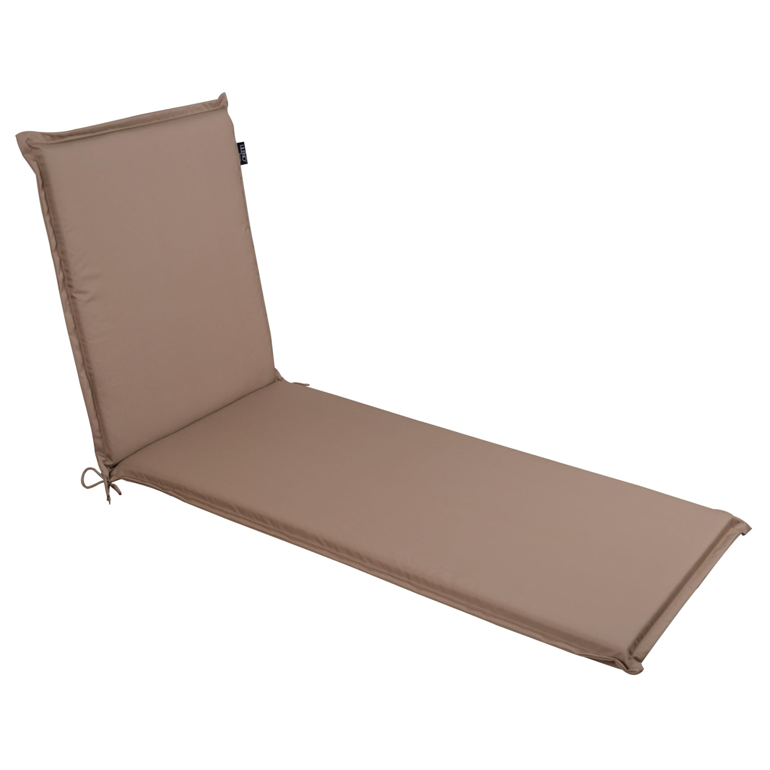 LILENO HOME MIA Coussin pour chaise longue de jardin - 1 pièce - Chaise longue à roulettes - Taupe - Idéal pour chaise longue de plage - Rembourré - 188 x 60 x 5 cm