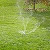 Gilmour Heavy Duty 692 Sq Ft Spinning Sprinkler with Wheeled Base, Metal Whirling Sprinkler Head for 360 Degree Coverage in Flower Beds and Vegetable Gardens