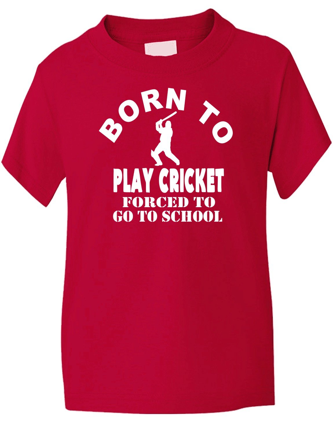 Print4U Born to Play Cricket Boys Sports Kids T Shirt Age 12-13 Red