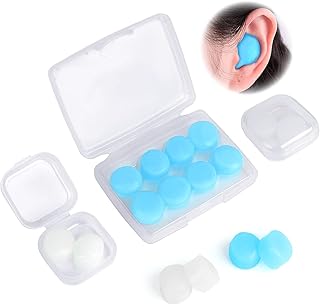Reusable Silicone Ear Plugs,Noise Cancelling Ear Plugs Soft Moldable Waterproof Sound Blocking Earplugs for Sleeping Shooting Mowing Airplanes Traveling Concerts Working 24db Highest NRR 6 Pairs Ear Plugs Noise Reduction Hearing Protector