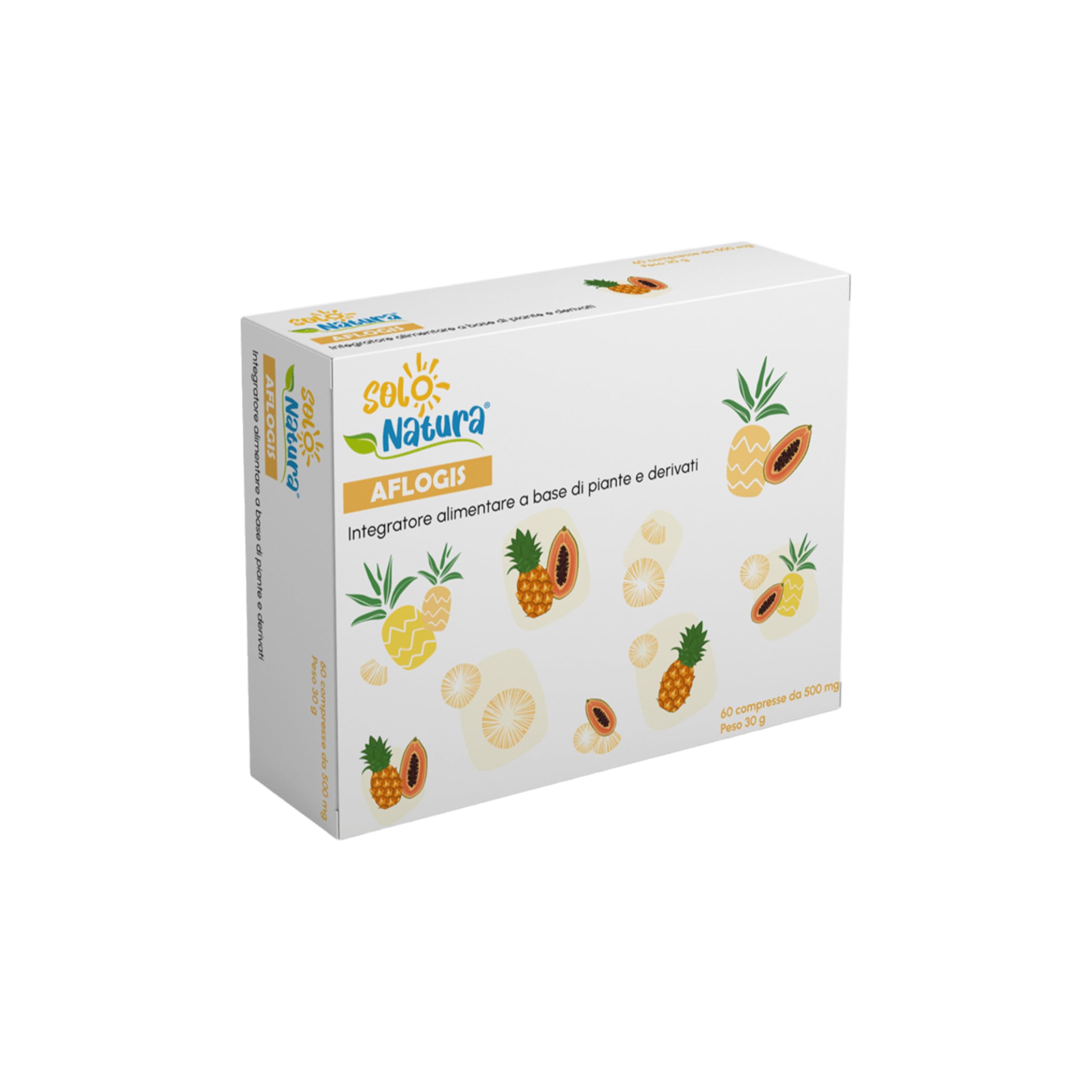 Solo Natura AFLOGIS – Integratore di Boswellia Serrata e Bromelina da Ananas. Supporto per Articolazioni e Funzionalità del Microcircolo, 60 Compresse da 500 mg