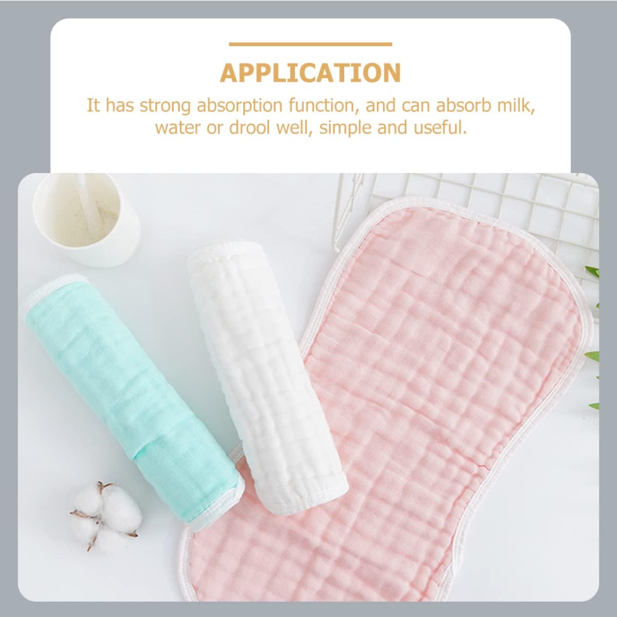 5pcs Super Soft Shoulder Pad Burp Cloths Newborn Cotton Burp Cloth for Diapers Girl