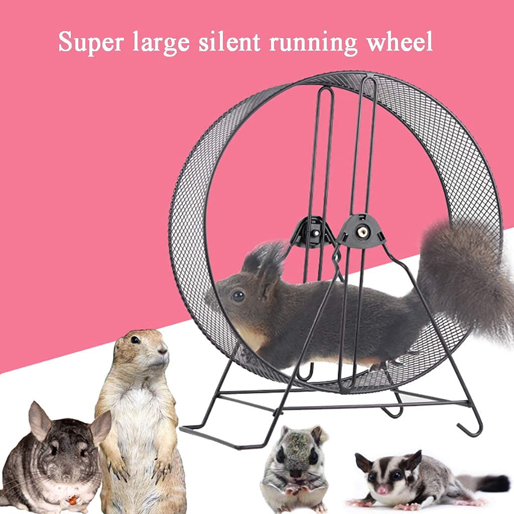 Rueda de Correr silenciosa de Metal, Rueda para Correr de hámster doméstico para roedores con Soporte de Juguete para Correr, para hámster, jerbo, Animales pequeños, Ejercicio-Blue