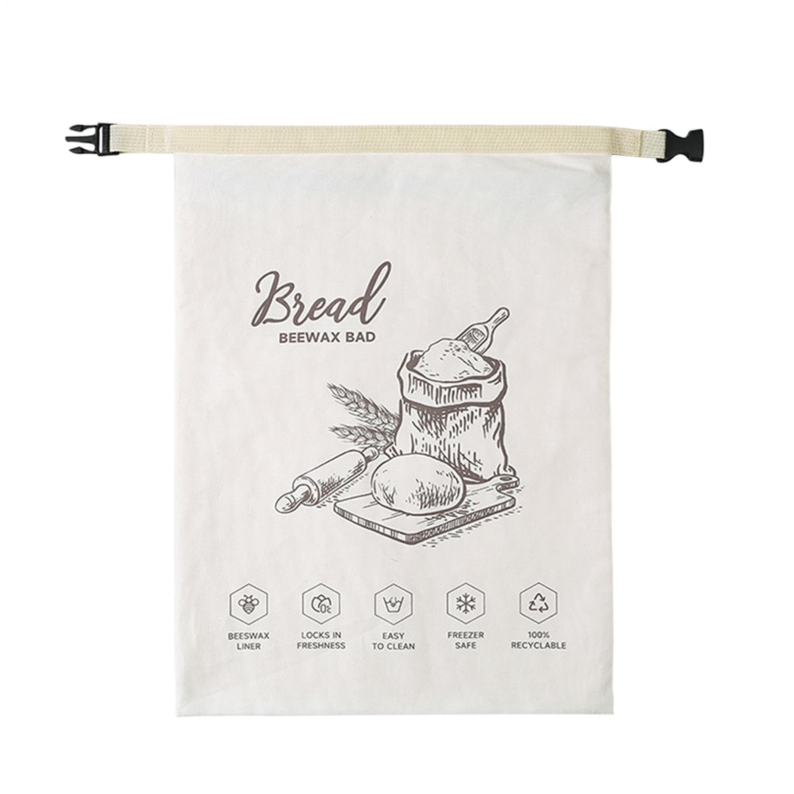 Bolsa de pan de cera de abeja grande con cremallera para conservar alimentos frescos
