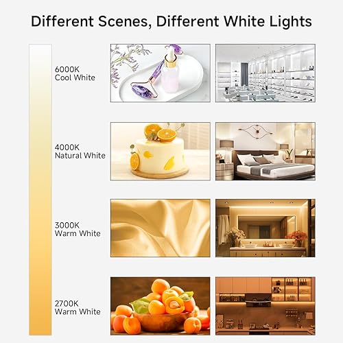 Miniatura 6 de BTF-LIGHTING FCOB COB CCT 24V Kit flexible de alta densidad 640LEDm 16.4FT RF regulable controlador ajustable CT 3000K-6000K CRI 90+ tira LED para