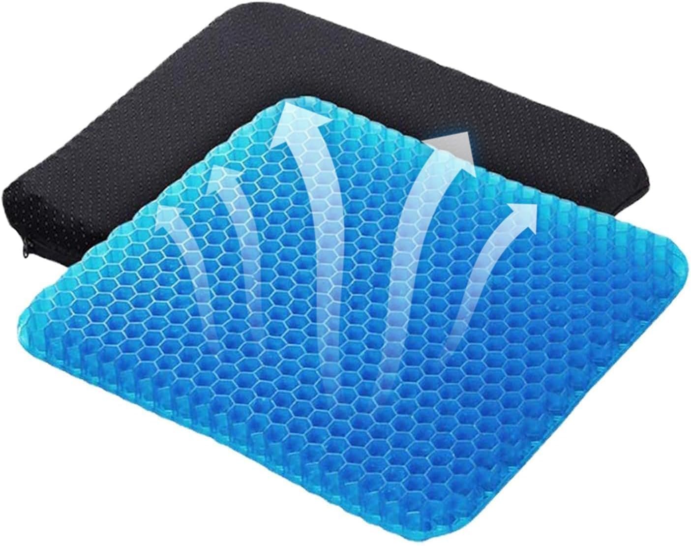 Maikaibuzi Gel Seat Cushion,2025 Cooling seat Cushion Thick Big Breathable Honeycomb Design Absorbs Pressure Points Seat Cushion with Non-Slip Cover Gel Cushion for Office Chair Home Car seat Cushion