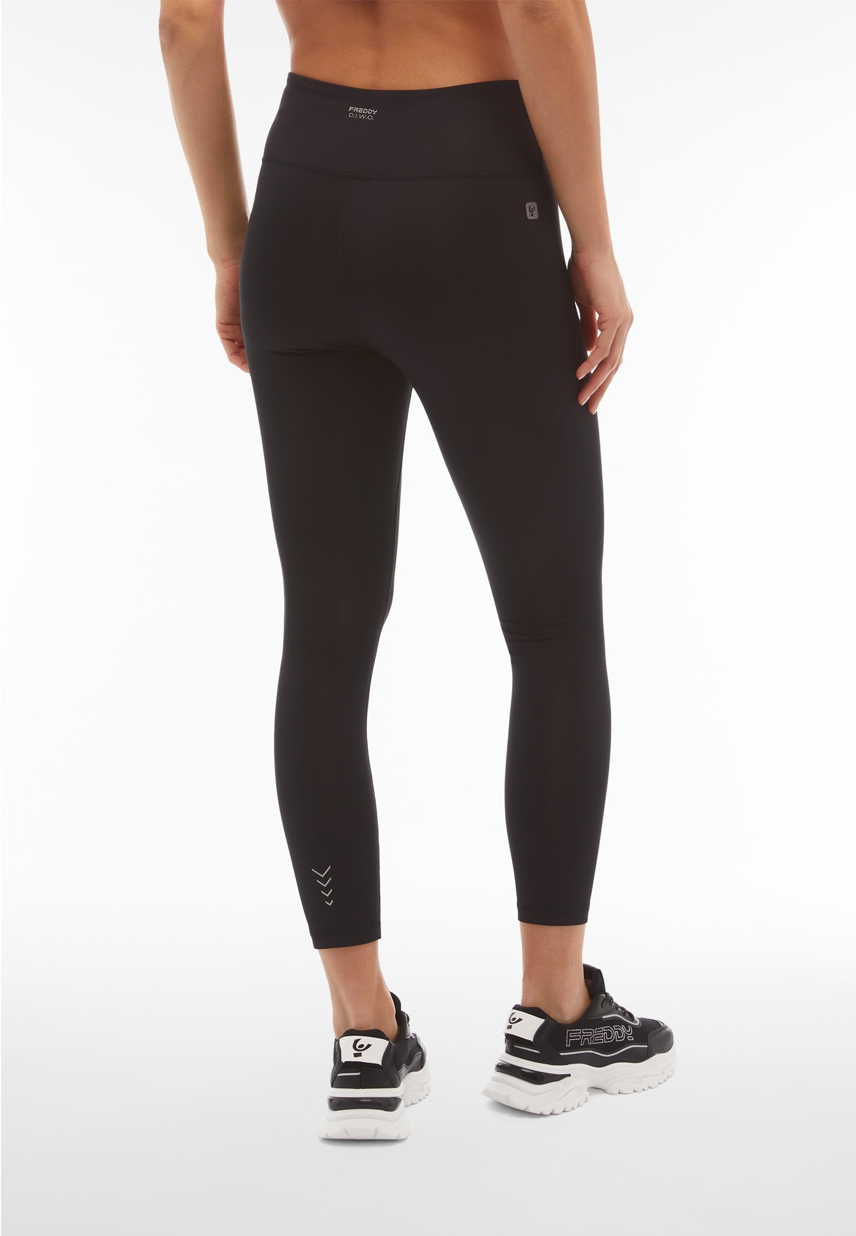 FREDDY - Leggings Donna Fitness 7/8 Vita Alta In Tessuto Tecnico,