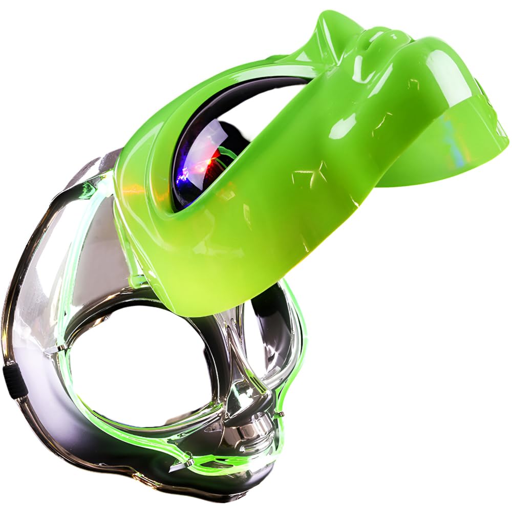 8 Inch Light-Up Flip Green Alien Mask, One Per Order