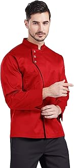 Unisex Chef Coat Men's Long Sleeve Chef Jacket Restaurant Kitchen Cooking Chef Uniform CFM0057