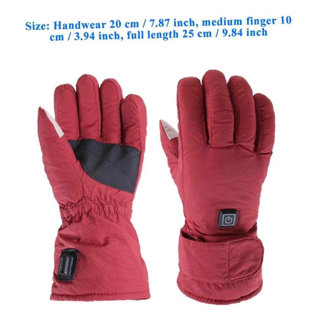 CHEWYNP Guanti Termici, 3 modalità Guanti riscaldati Guanti Touchscreen da Donna Guanti Caldi per climi Freddi per l'inverno Ciclismo Guida Corsa Campeggio Escursionismo Rosso