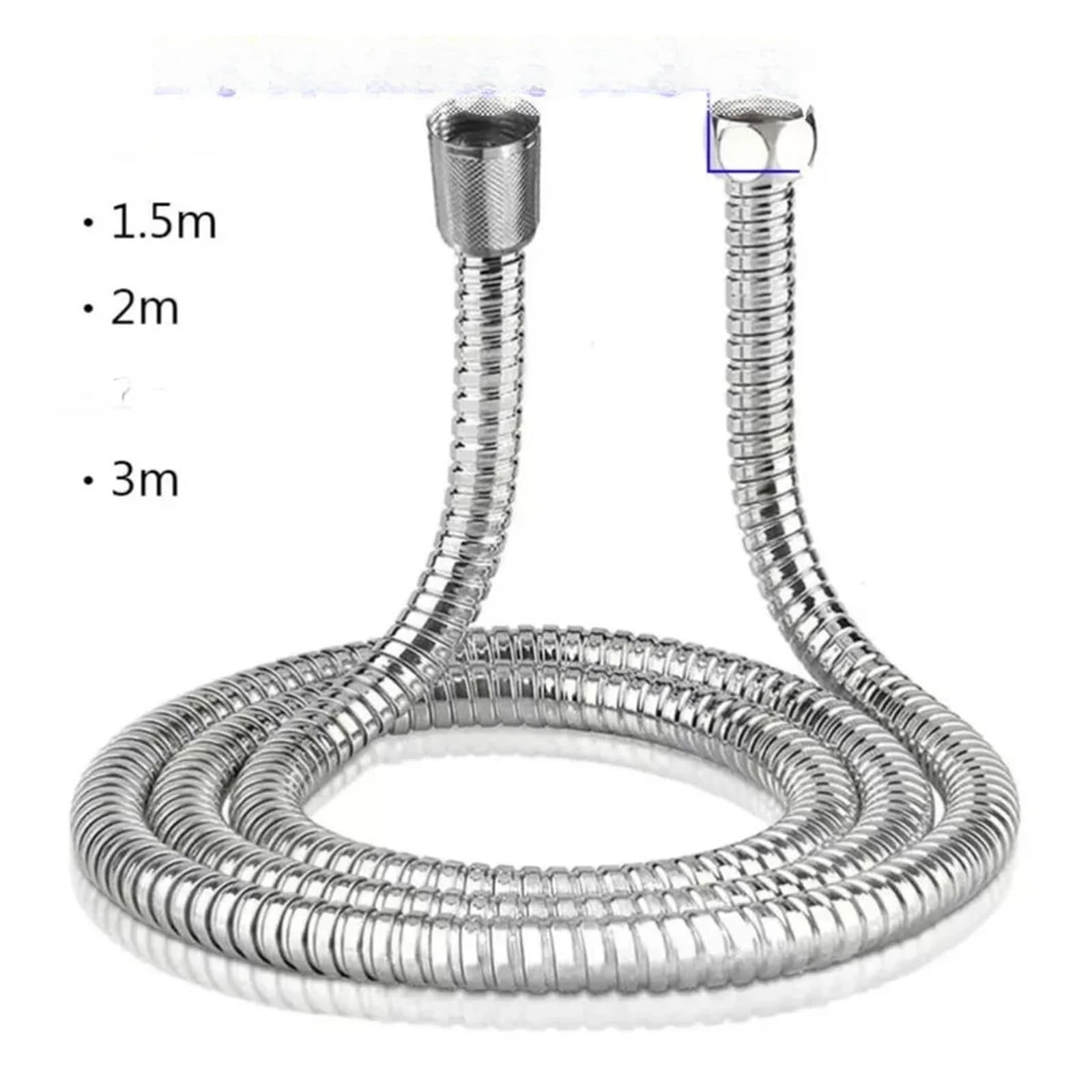 Manguera de ducha de acero inoxidable de alta presión, 1/2, flexible, antitorsión, universal, a prueba de fugas, para cabezal de ducha de mano (paquete de 2) y a prueba de exposición