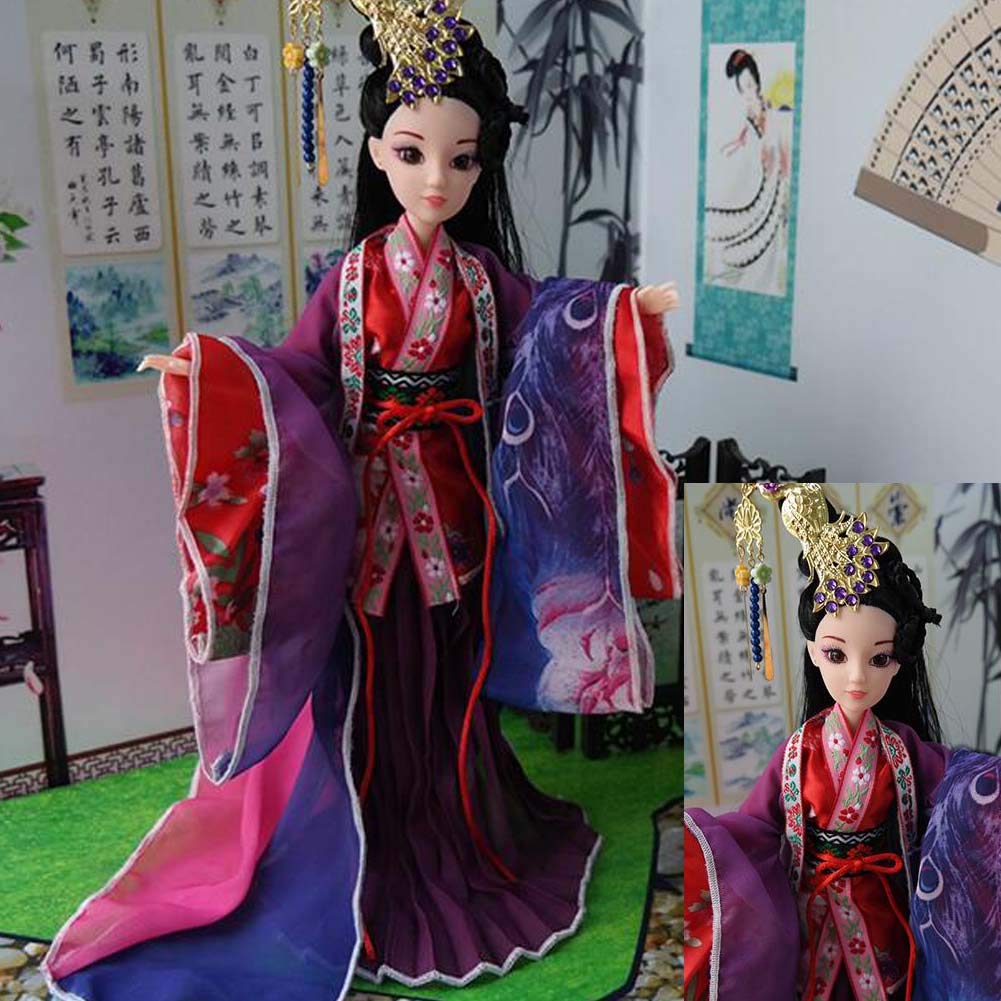 中国の伝統陶器人形 赤と黄色の2体 Amazon | 中国の架空のキャラクターの球体関節人形紫と赤の衣装