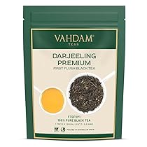 VAHDAM, Tè Nero First Flush Darjeeling (50 Tazze, 100g) | The Nero in Foglie dall’Aroma Floreale | Raccolto, Confezione e Spedito Direttamente dall’India