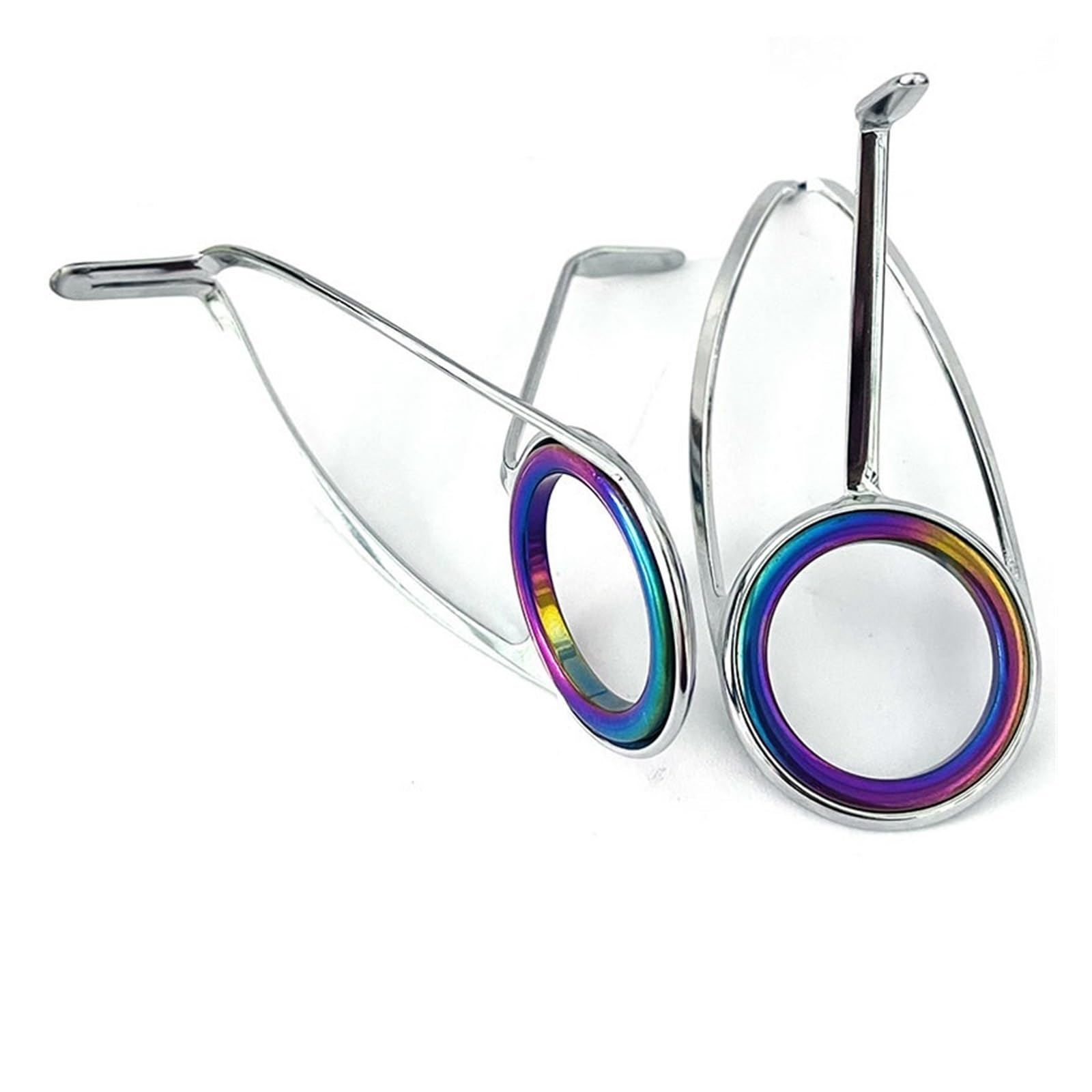 Guide per canna da pesca Guida per canna da pesca Set di 2 anelli in ceramica in acciaio inossidabile Kit di riparazione per fusione accessori di ricambio